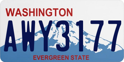 WA license plate AWY3177