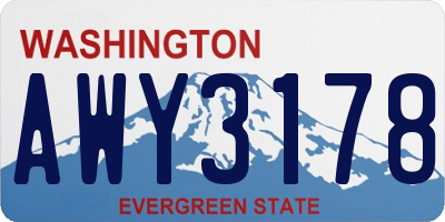 WA license plate AWY3178