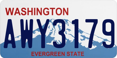 WA license plate AWY3179