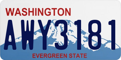 WA license plate AWY3181