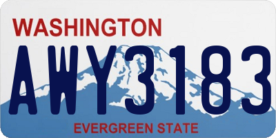 WA license plate AWY3183