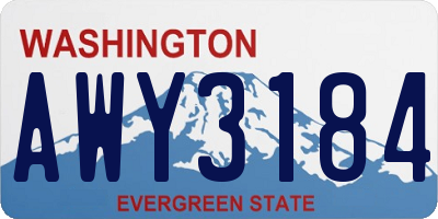 WA license plate AWY3184