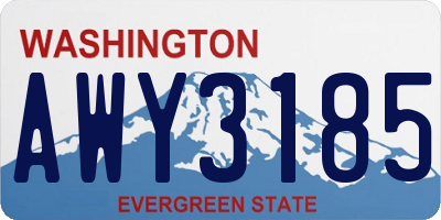 WA license plate AWY3185