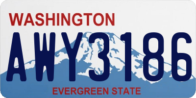WA license plate AWY3186
