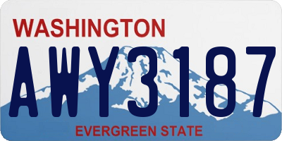 WA license plate AWY3187