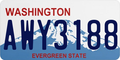 WA license plate AWY3188