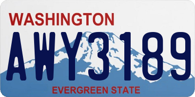 WA license plate AWY3189
