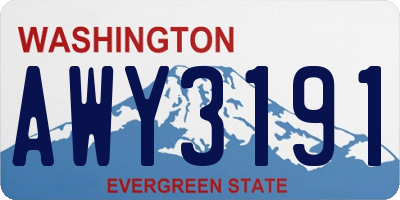 WA license plate AWY3191