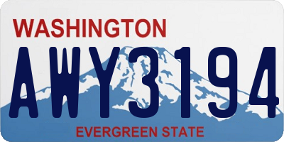 WA license plate AWY3194