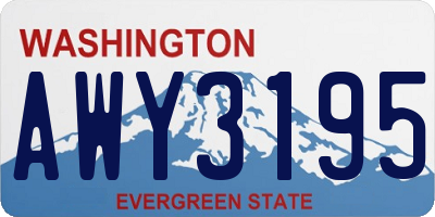 WA license plate AWY3195