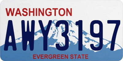 WA license plate AWY3197