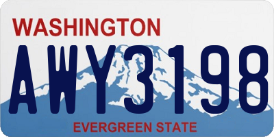 WA license plate AWY3198