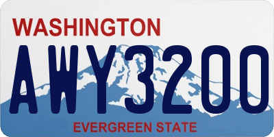 WA license plate AWY3200