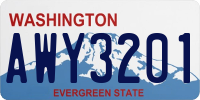 WA license plate AWY3201