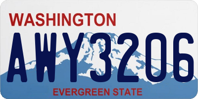 WA license plate AWY3206