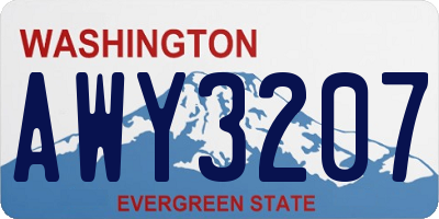 WA license plate AWY3207