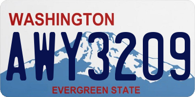 WA license plate AWY3209