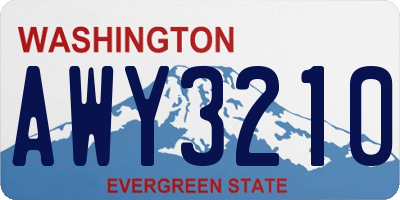 WA license plate AWY3210