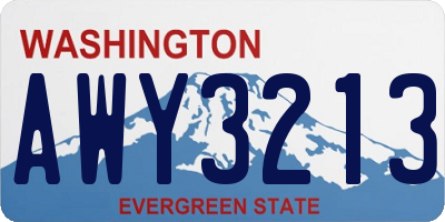WA license plate AWY3213