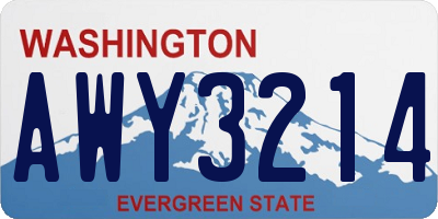 WA license plate AWY3214