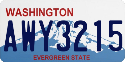 WA license plate AWY3215