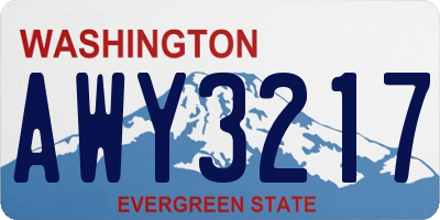 WA license plate AWY3217