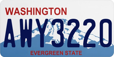 WA license plate AWY3220