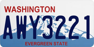 WA license plate AWY3221