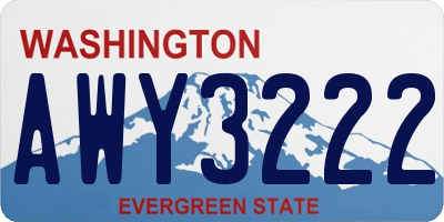 WA license plate AWY3222