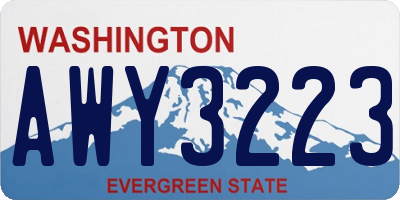 WA license plate AWY3223