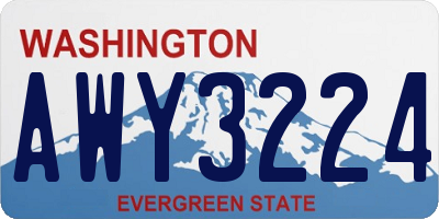 WA license plate AWY3224