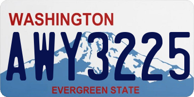 WA license plate AWY3225