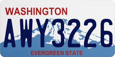 WA license plate AWY3226