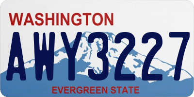 WA license plate AWY3227