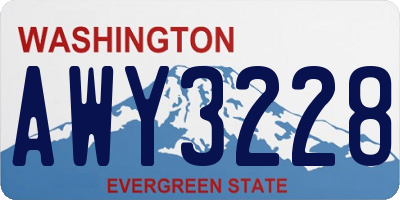 WA license plate AWY3228