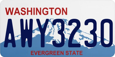 WA license plate AWY3230