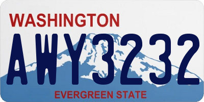 WA license plate AWY3232