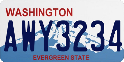 WA license plate AWY3234