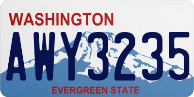 WA license plate AWY3235