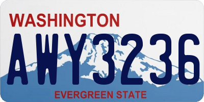 WA license plate AWY3236