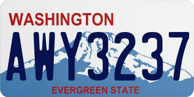 WA license plate AWY3237