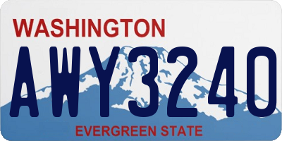 WA license plate AWY3240