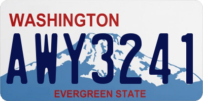 WA license plate AWY3241