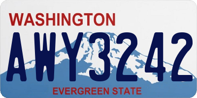 WA license plate AWY3242