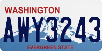 WA license plate AWY3243