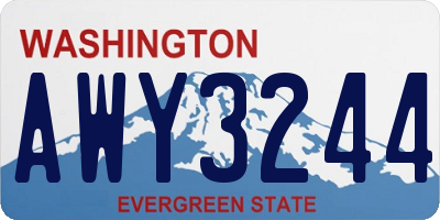 WA license plate AWY3244