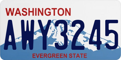 WA license plate AWY3245