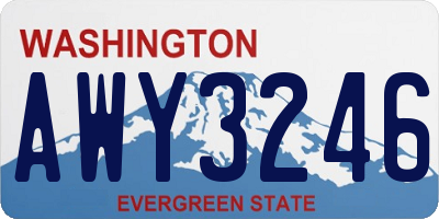 WA license plate AWY3246