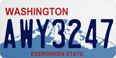 WA license plate AWY3247