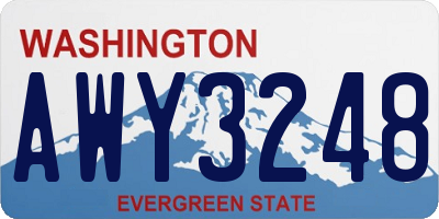 WA license plate AWY3248
